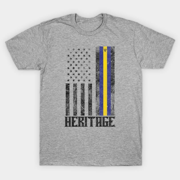 Barbados Hispanic Heritage destressed flag T-Shirt by Coqui Tees